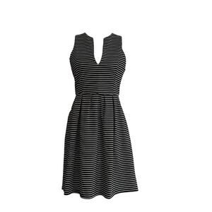 Mi Ami Black White Stripe Sleeveless Pockets Dress Size Medium NEW